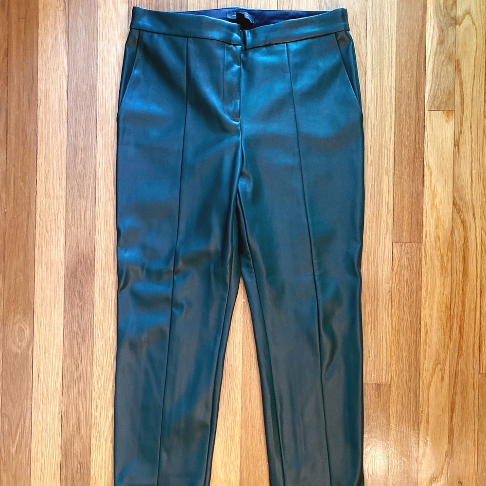 Ann Taylor Faux Leather High Waist Ankle Pant size 10
